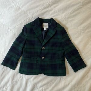 Janie and Jack Green Tartan Toddler Blazer